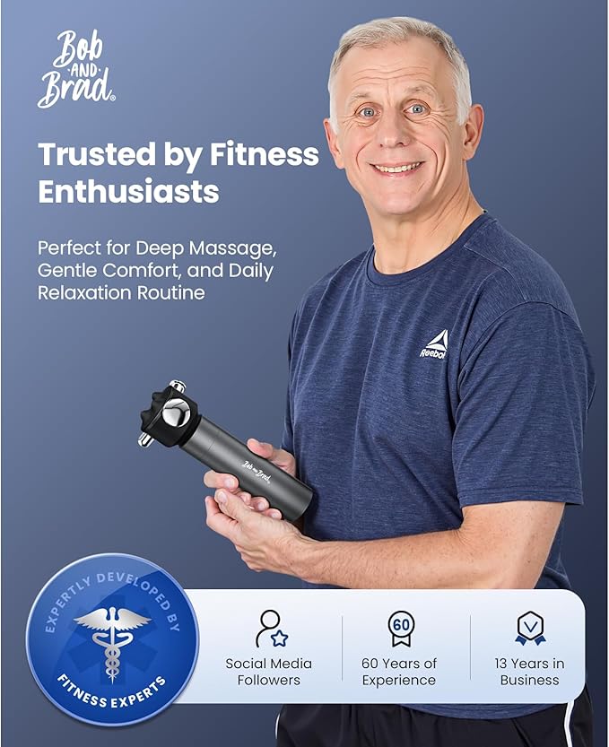 BOB AND BRAD VibeFlow Vibration Massager (Not Percussion) FSA-HSA Eligible 116Hz Deep Tissue Therapy Massage Gun for Sensitive Joints Muscle Pain Relief Fascia Release Trigger Points &amp Full B