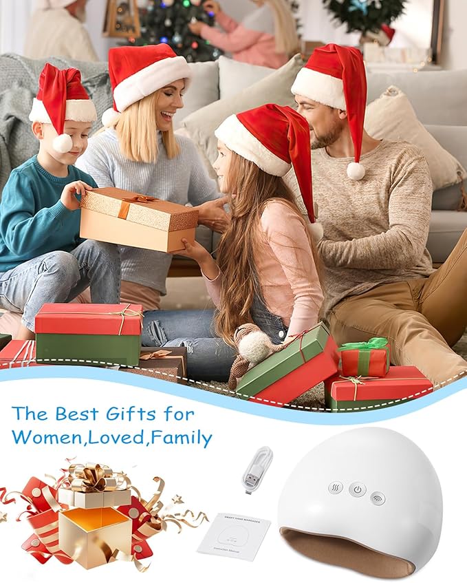 AMIR Electric Hand Massager Cordless Hand Massager with Heat and Compression 3 Compression &amp Heating Rechargeable Hand Massager for Arthritis Carpal Tunnel Relief at Home Gifts for Women Men