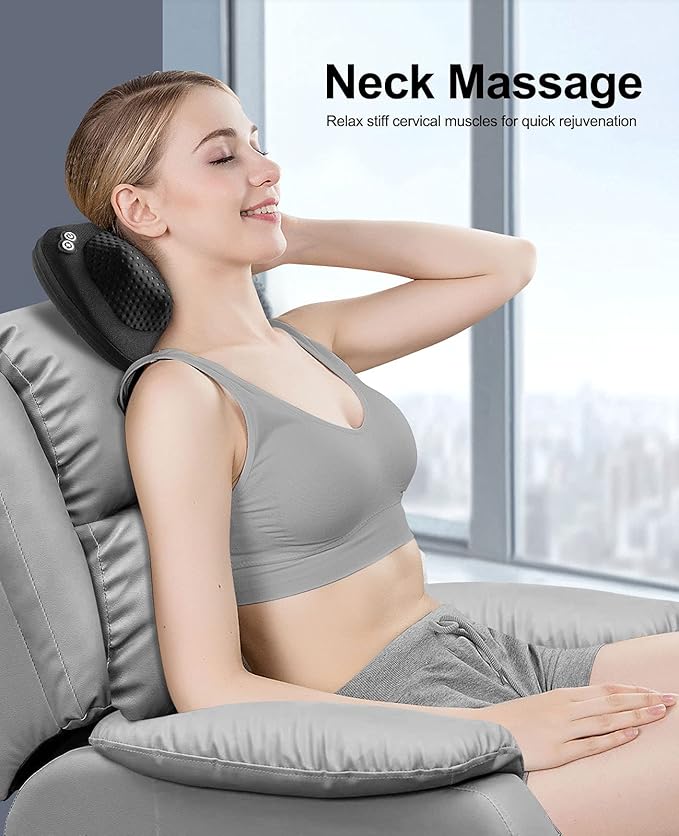 VIKTOR JURGEN Back Massager Neck Massager with Heat Massage Pillow Gifts for Mothers Day &amp Fathers Day Electric Shiatsu Shoulder Massager Deep Kneading Massager for Back Pain Neck Pain