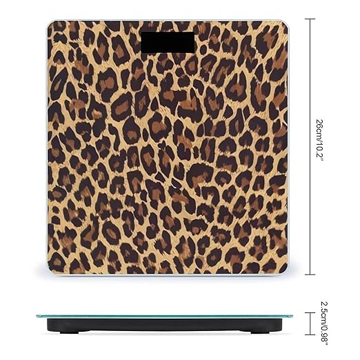 Cool Cheetah Leopard Scale for Body Weight Anti-Slip Sturdy Tempered Glass Weighing Machine Highly Digital Accurate Bright LCD Bathroom Scale for Household Gift