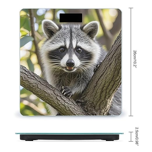 Raccoon Scale for Body Weight Highly Accurate Digital Bathroom Body Scale Digital Bathroom Scales for People Anti-Slip Large LCD Display Smart Scales
