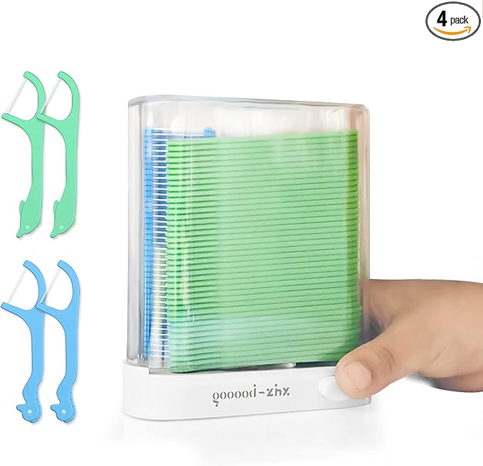 Kids Flossers with Automatic Pop Up Kids Floss Case Soft Floss Designed for Kids has a More Inclined Entrance Angle Colorful and Cute Animal Shapes Designs Kid Dental Floss