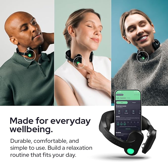 Pulsetto FIT Wellness Wearable with Vagus Nerve Support – Patented Neuro Technology for Relaxation Stress Balance Focus and Restful Sleep