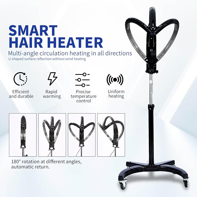 Beauty Salon Hair Processor Professional Stand Hair Steamer Electric Hair Perm Machine Head Massage Color Treatment Salon Styling Tool