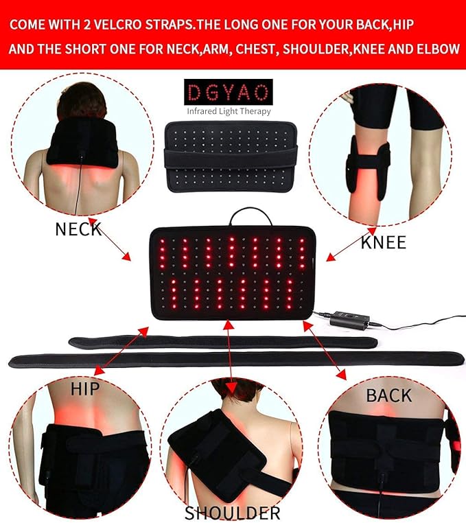 Red Light &amp Near Infrared Therapy Wrap FDA Cleared Led Light Therapy Back Pain Relief Device Wearable Deep Penetrating Pad Relief for Joints Knee Pain
