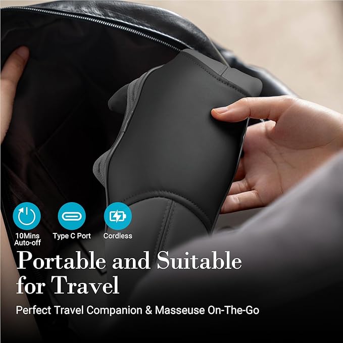 Neck Shoulder Massager with Heat -4D Expert Deep Tissue Kneading Massager Rechargeable Massage for Neck ShoulderTraps and Back Pain Relief