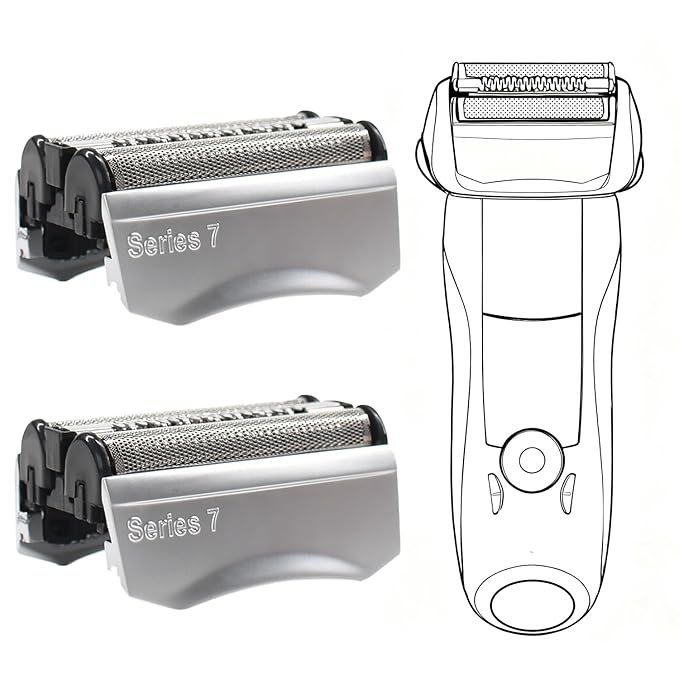 2 Pack Series 7 70S Electric Shaver Head Replacement for Braun Foil Shaver Replacement Heads Compatible with Braun Series 7 Shavers 720cc 730cc 735s 750cc 760cc 790cc 795cc Shaver Foil