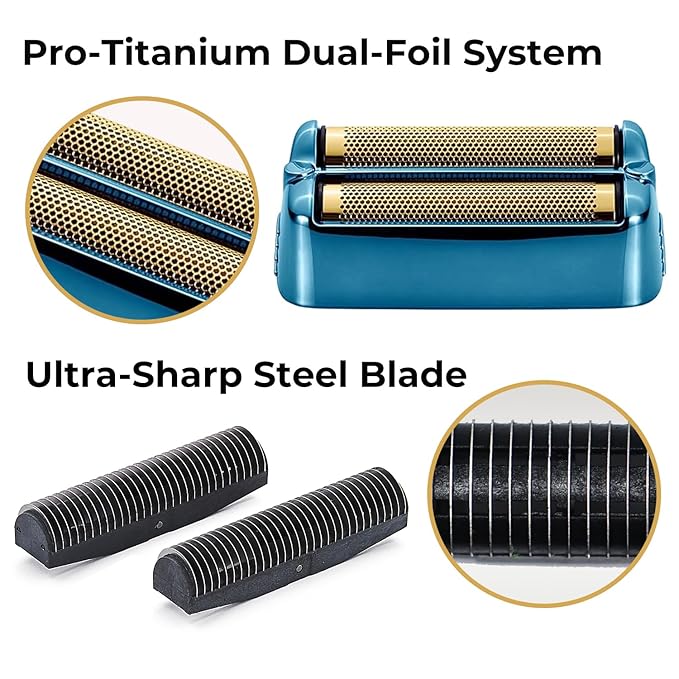 Shaver Replacement Foil and Cutter for BaBylissPRO FXONE Double Foil Stick ShaverHypoallergenic Extra-close Shaver Replacement Head (FX79RF2BL(BLUE)-1 Pack)