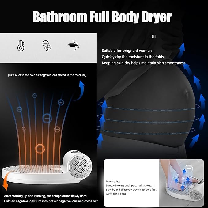 All-Round Full Body Quick-Drying Hair Dryer for Household Bathroom Whole Body Waterproof Blow Dryer with Natural Warm Air Wind and Cool Wind for Bathrooms Hotels GymsNo-Weighing-Scale