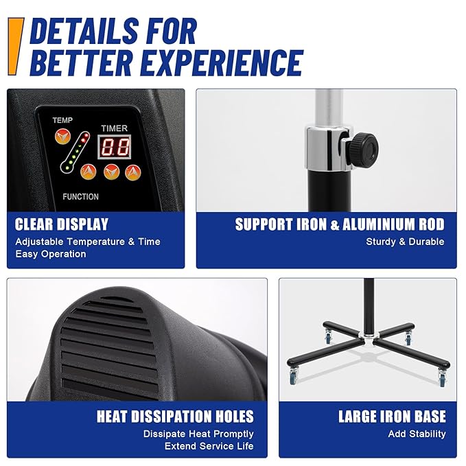 3 In 1 Orbiting Infrared Hair Dryer Color Processor Salon Perming Machine 360 Degree Rotation with Timer for Hair Dyeing Perming Conditioning