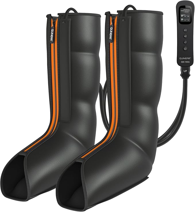 QUINEAR Leg Compression Massager Calf Massager for Circulation and Pain Relief with 3 Modes and 3 IntensitiesCompression Boots for Leg (no Heat)