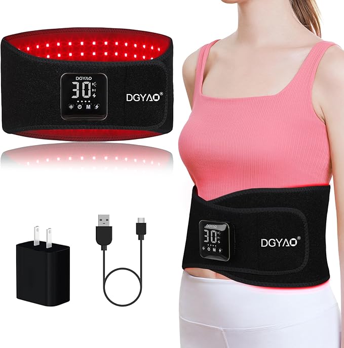 Cordless Red Light Therapy for Waist Back Pain Relief Near Infrared Light Therapy Device for Body Led Portable Wearable Wrap Rechargeable with 4000mAh Battery