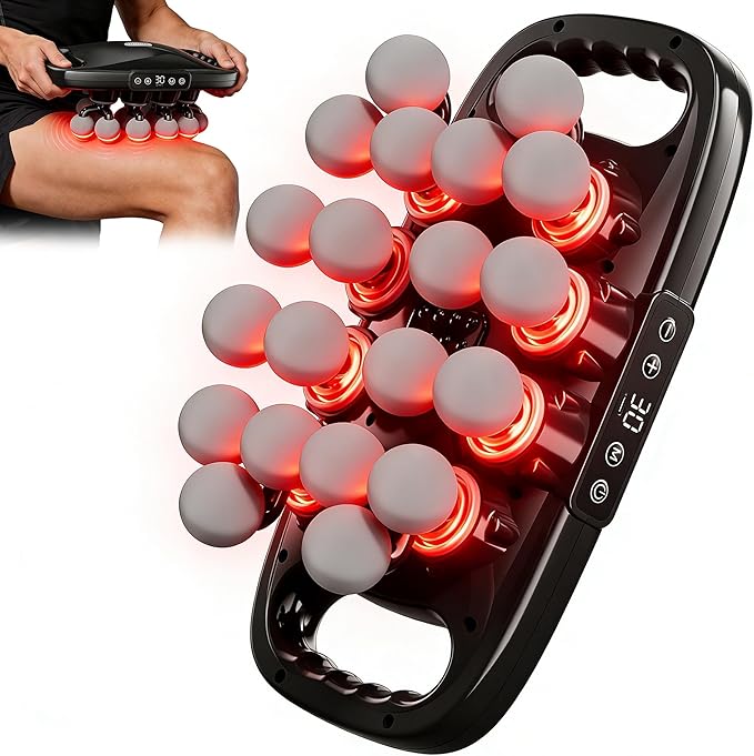 20 Head Massage Gun Deep Tissue Back Massager with 9 Modes &amp 30 Intensities Percussion Muscle Massager Gun for Back Neck Shoulder Legs Pain Relief Gift for Athletes Men Women