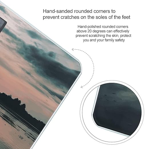 Standing in The Lake Digital Bathroom Scale for Body Weight Weighing Scale with Backlit LCD Display High Precision Measurements &amp Measures Weight Up to 180kg