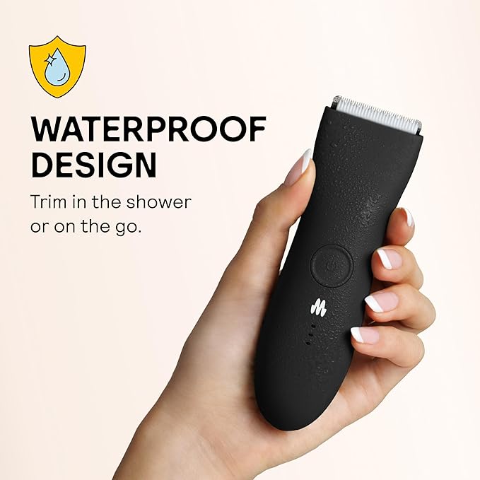 MERIDIAN The Trimmer Original – Body Hair Trimmer for Men Electric Groin &amp Body Groomer for Pubic Hair Chest Legs &amp Underarms Waterproof &amp Rechargeable Onyx