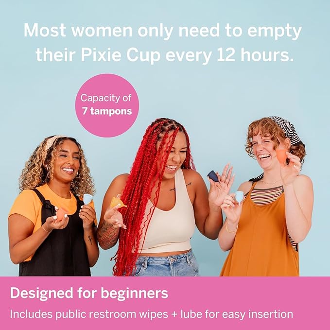 Pixie Cup - Soft Safe Reusable Menstrual Cup - Ranked 1 for The Best Tampon Alternative - 100% Medical-Grade Silicone Period Cup for Feminine Care - Buy One We Give One (XL)