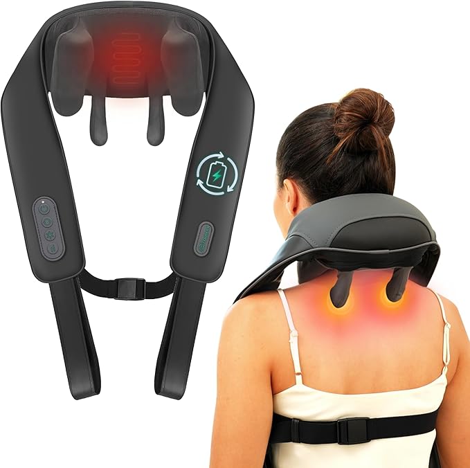 Snailax Cordless Neck Massager and Shiatsu Foot Massager