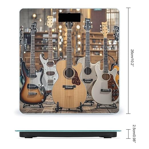 Guitar Bass Music Musical Instruments Scale for Body Weight Smart Scales Digital Bathroom Scale High Precision Weighing Scales with Large Display Weighing Machine for People