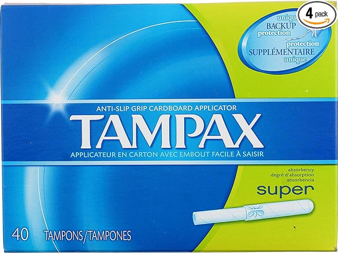 Tampax Cardboard Applicator Tampons Super Absorbency 40 ea (Pack of 4)
