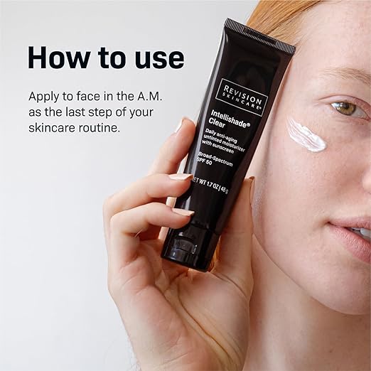 Revision Skincare Intellishade® Clear SPF 50 Anti-Aging Sunscreen for Face Oil-Free Daily Moisturizer with SPF Peptides &amp Vitamin C Invisible Hydrating Broad-Spectrum Sunscreen 1.7 oz