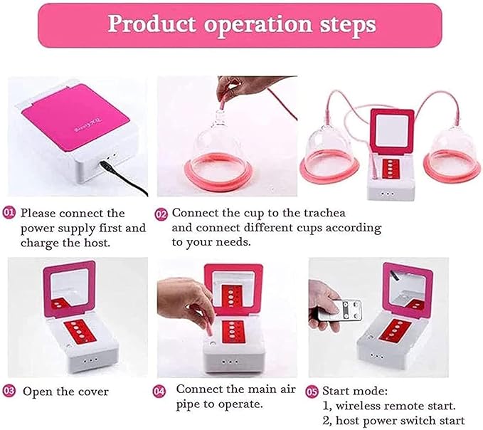 Electric Breast Massager Breast Beauty Instrument Nipple Enlargement Beauty Double Cup Massager Fat Firming Skin Bust Lift Up MachineD Cup