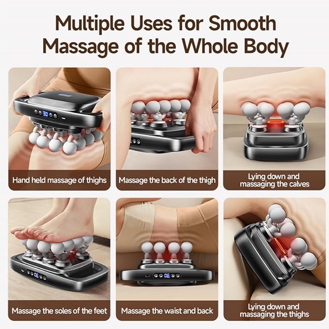 16 Head Massage Gun Deep Tissue 16-Drive 8-Head Massage Gun Set with 30 Levels &amp 3Modes for Thighs Arms Waist