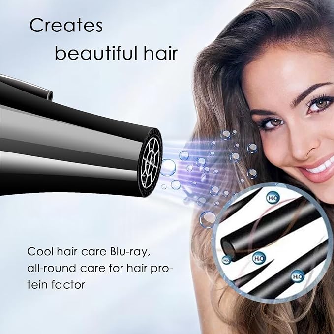 Professional Hair Dryer Blow Dryer Negative Ions 3500W Powerful Fast Drying Low Noise Long Cord Quick Dryer with Nozzle and Diffuser Hair Blow Dryer with 2 Speed and 3 Heat Settings