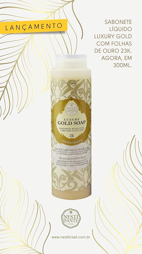 Nesti Dante Luxury Gold Soap 60th Anniversary Bath &amp Shower Gel 10.2oz/300ml