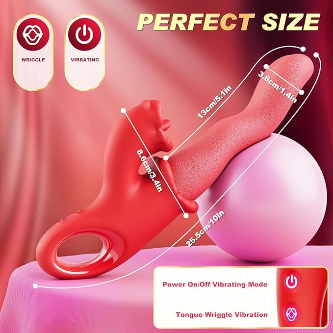 Rose Tongue Adult Tool for Women 10x Vibration &amp 3X Wriggle Clitotial Sucker with Long Soft Tongue Y1210