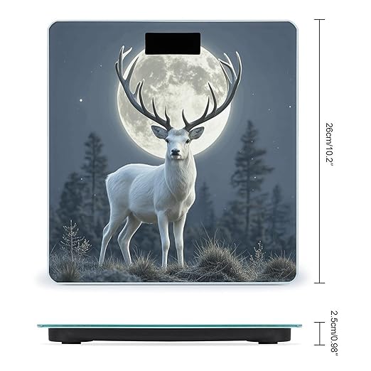 Moonlight Deer Digital Bathroom Scale for Body Weight Weighing Scale with Backlit LCD Display High Precision Measurements &amp Measures Weight Up to 180kg