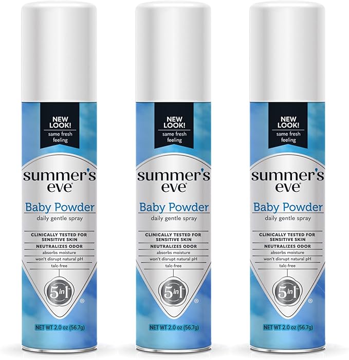 Summer's Eve Baby Powder &amp Blissful Escape Daily Feminine Sprays 2 oz 3 Packs Each