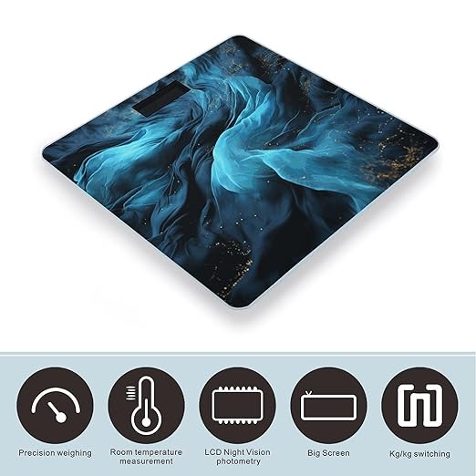 Blue Fabric Scale for Body Weight Digital Bathroom Scale Precision Smart Weighing Scales with Clear LED Display Accurate High Precision Scales Weighing Machine