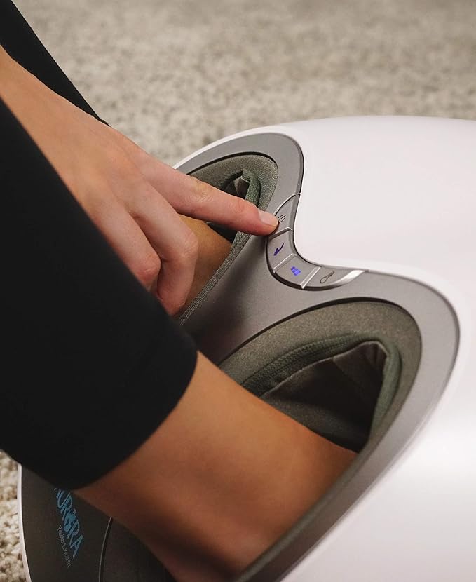 Aurora Health &amp Beauty Shiatsu Air Compression Deep Kneading Foot Massager with Heat Therapy