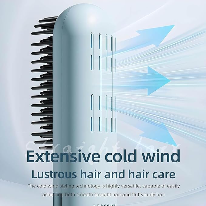 Hair Straightener Brush Portable Cordless Rechargeable Smoothing Cold Air Straightening Brush for Travel (01)