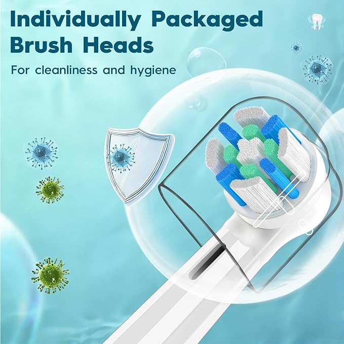 iO Replacement Heads Compatible with Oral b iO 2/3/4/5/6/7/8/9/10 Series Electric ToothbrushToothbrush Heads with Medium-Hard Bristles for Plaque Removal &amp Teeth CareWhite
