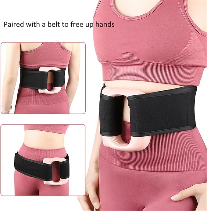 Electric Body Massager Adjustable Vibration Percussion Massage Gun Deep Tissue Muscle Massager Body Massage Ring with Hands-free Belt Portable Handheld Back Massagers for Muscle Pain Relief (Black)