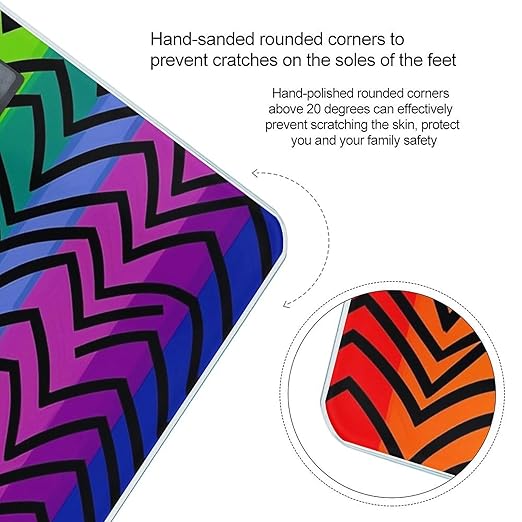 Gay Pride Rainbow Scale for Body Weight Digital Bathroom Scale Toughened Glass High Precision Scales for Body Weight with Large LCD Backlight Display Weight Scales