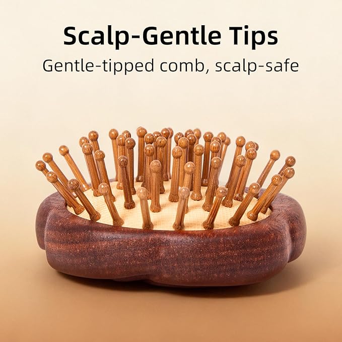 Handmade Wooden Scalp Massager for Hair Growth &amp Dandruff Rose Sandalwood Head Spa Comb for Stress Relief &amp Relax Anti-Static Hairbrush for All Hair Types Luxury Gift for Women &amp Mom