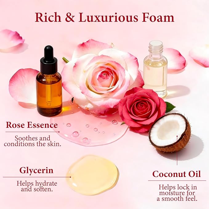 Rose Elixir Body Wash for Women - Gentle Moisturizing Shower Gel with Triple Rose Nourishing Cleanser 6.76 oz (2)