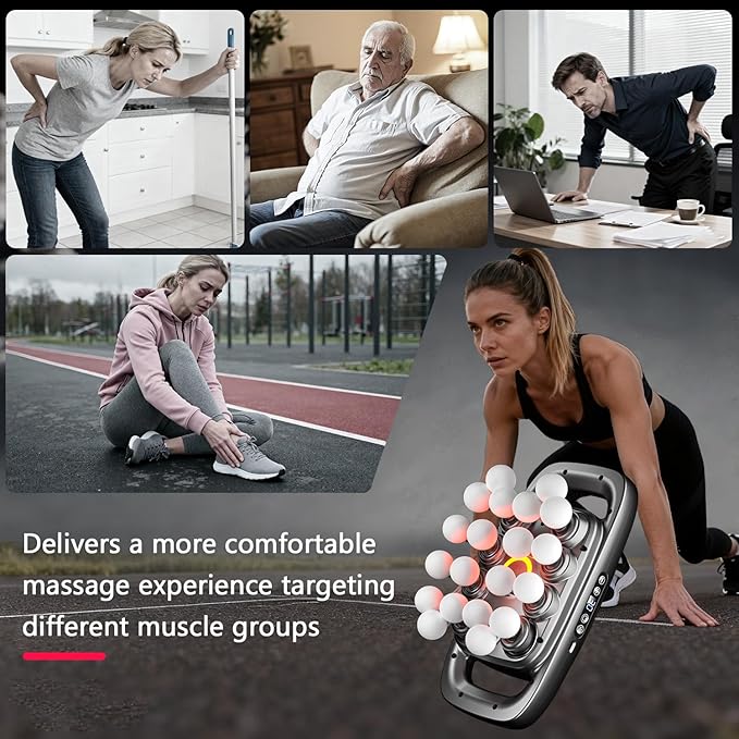 20 Heads Upgraded Massage Gun Deep Tissue Back Massager for Pain Relief with 30 Intensity Levels Portable Handheld Electric Percussion Massager for Full Body Ideal Gifts for Women Men Mom and Dad