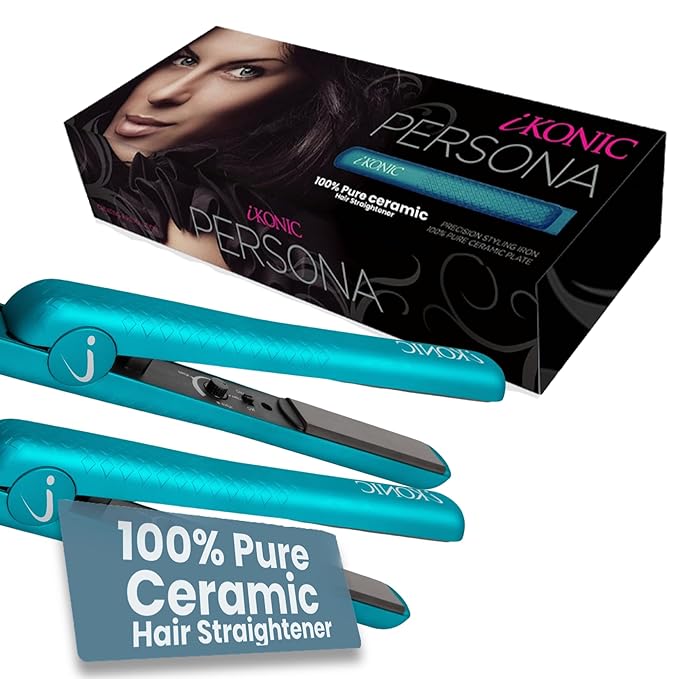 IKONIC 1.25” Floating Plates 100% Pure Ceramic Hair Straightener &amp Flat Iron Fast Heating Anti-Static Infrared Technology Frizz-Free Sleek Hair Styling Tool for Women &amp Professionals (Pa