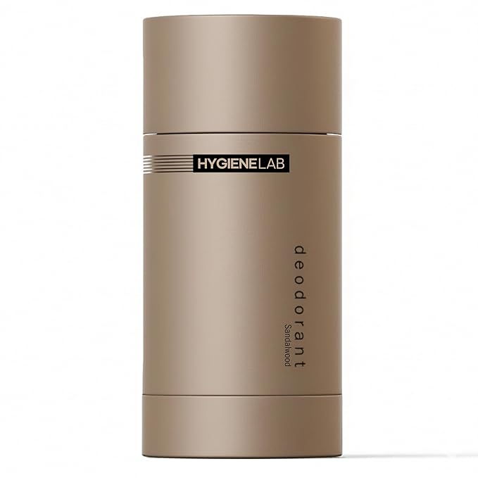HygieneLab Men’s Deodorant – Aluminum-Free 24-Hour+ Odor Protection EWG Verified Smooth Glide Application Powered by Essential Oils Premium Sandalwood Scent