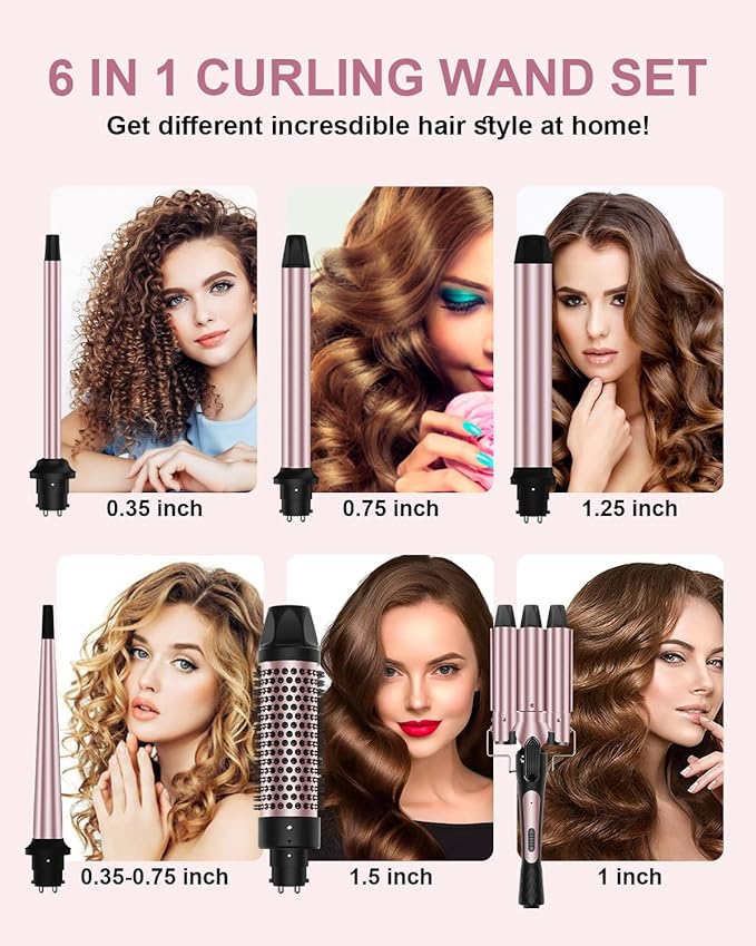 Professional Hair Dryer and 6 in 1 Curling Iron