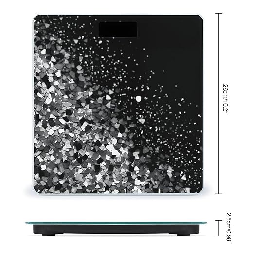 Black White Glitter Bathroom Scale Weight Scale for Body WeightHighly Accurate Digital Weighing Machine Clear LED Display Digital Bathroom Body Scale 400lb/182kg