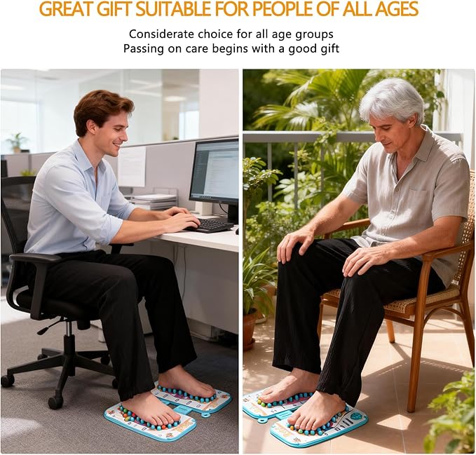 Foot Reflexology Massage Mat with Acupressure Points Shiatsu Massager for Plantar Fasciitis and Neuropathy Pain Relief (12.48 * 11.22 * 0.85“ Ounce 2)