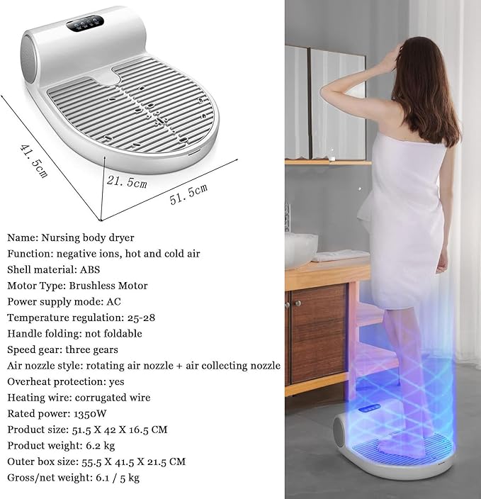 Body Hair Dryer Negative Ions Body Heater Blow Dryer Waterproof All-Round Quick-Drying Body Dryer Household Bathroom Dryer110V