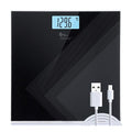 himaly Digital Body Weight Scale USB Rechargeable Bathroom Scale with Step-On Technology Back Light Display Digital Weight Scale 400Ibs/180kg Capacity 6mm Tempered Glass
