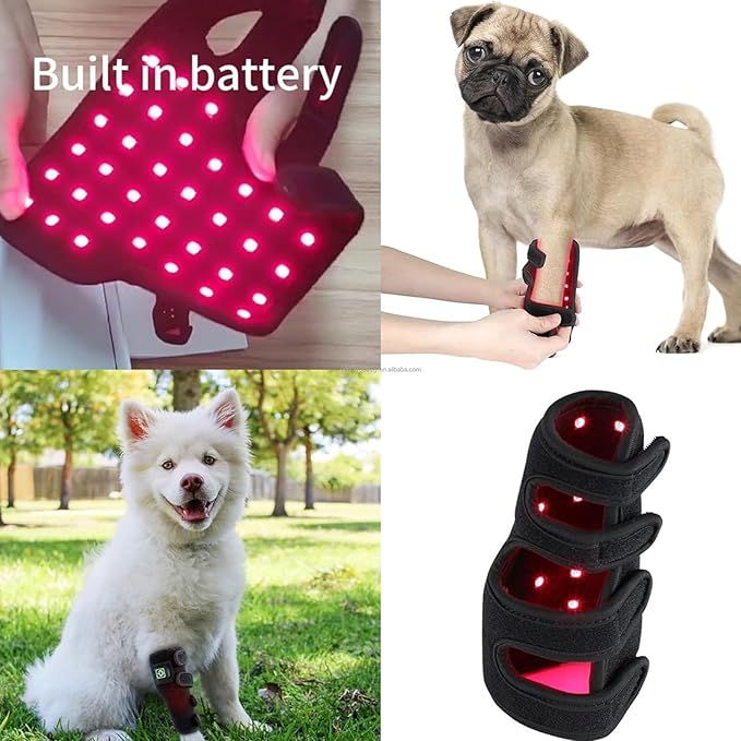 Red Light Therapy for Dogs Leg Wearable Infrared Light Therapy Devices Wireless Design 15-Minute Timer Auto Shutoff for Dogs and Cats Pet Legs Care