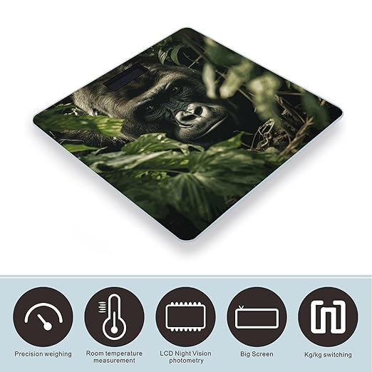 Gorilla Landscape Scale for Body Weight Precision Bathroom Weighing Scales with Back Lit LCD Display Sturdy Tempered Glass Body Weight Scales Digital Bathroom Scale 400lb