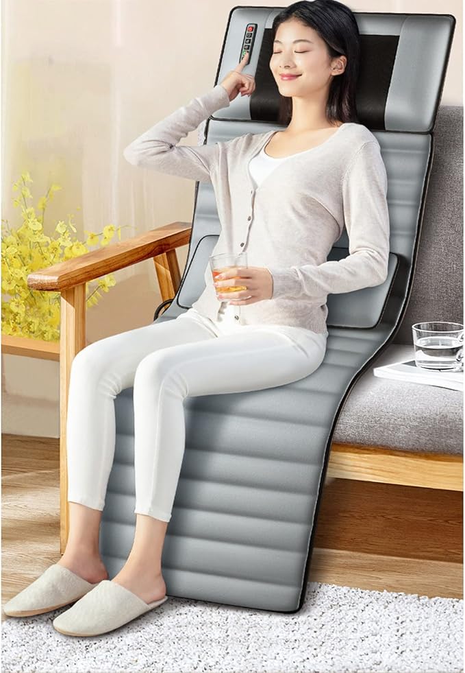 Full Body Vibrating Massage Mat Back Massager -Deep Tissue Kneading Massage Chair Pad for Full BackChair Massager for Home or Office Heating Pad